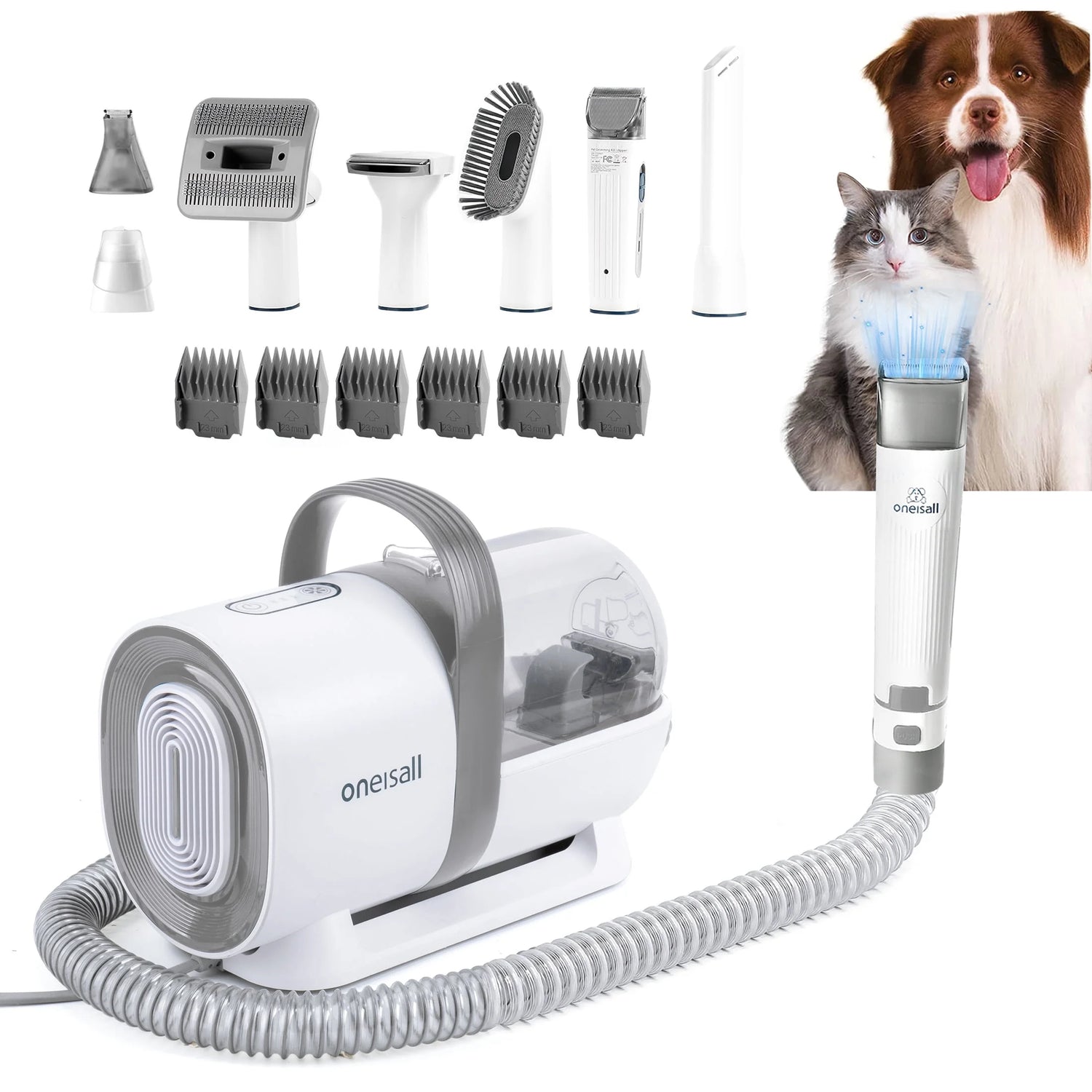 Ultimate 7-in-1 Dog Grooming Kit: Low Noise Vacuum with Professional Tools for Effortless Pet Care and Home Cleaning